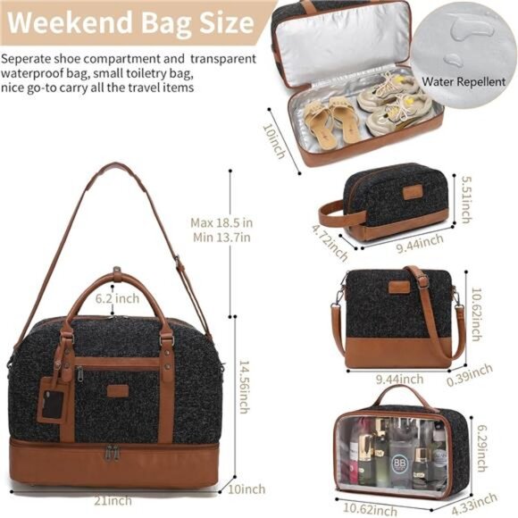 Weekender Bags for Women Large Overnight Bag Weekend Travel Duffel Bag - Picture 3 of 7